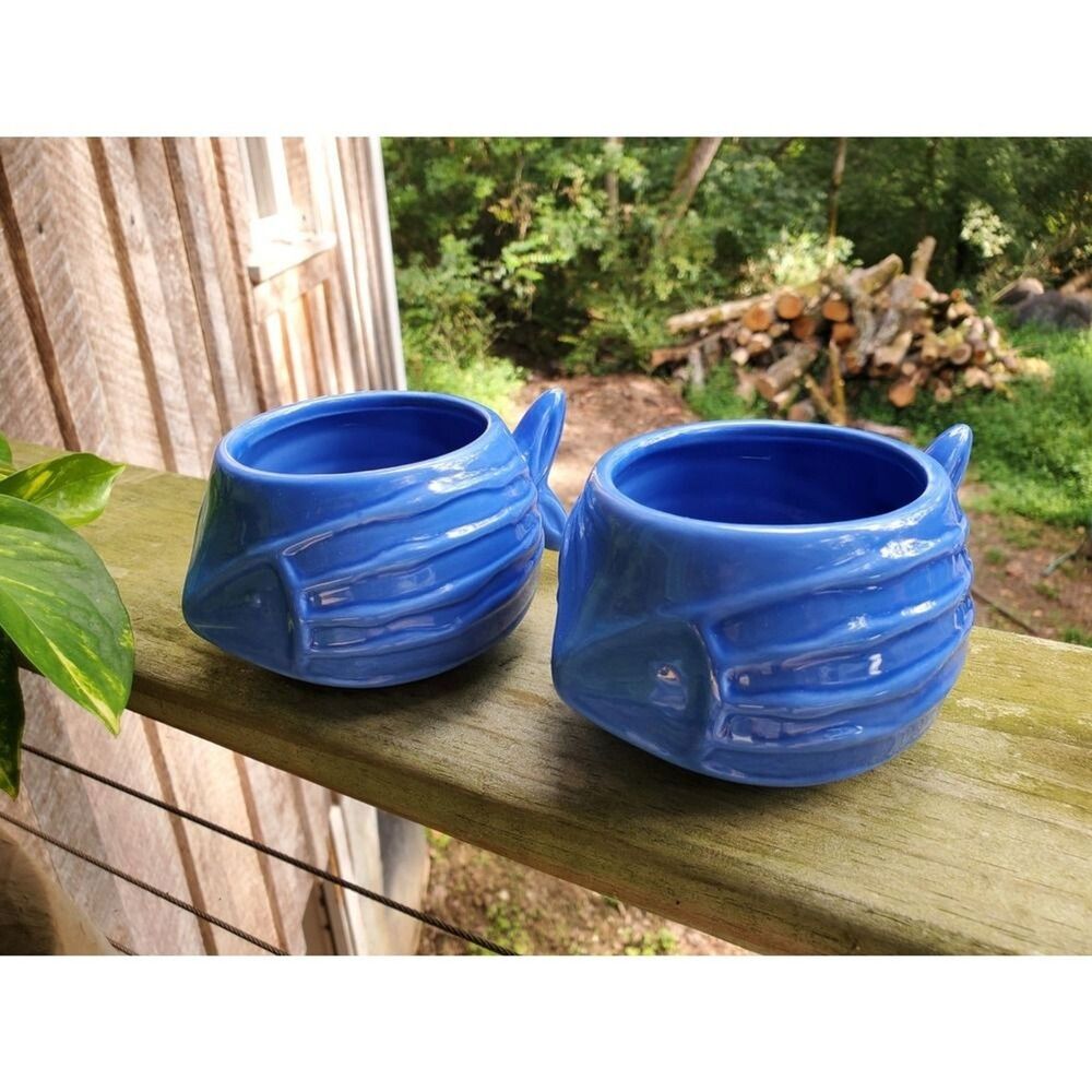 Set of 2- Blue Fish Ceramic Coffee  Tea mug Novelty Target Collection 11  fl oz